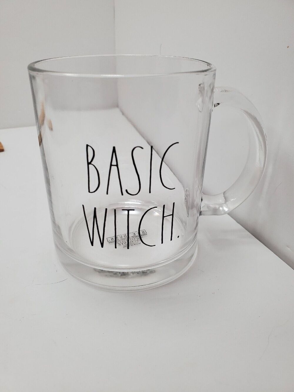 Rae Dunn Halloween Basic Witch 18 oz. Clear Glass Mug Halloween